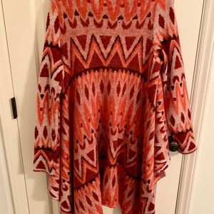 Anthropology Jacquard blanket cardigan